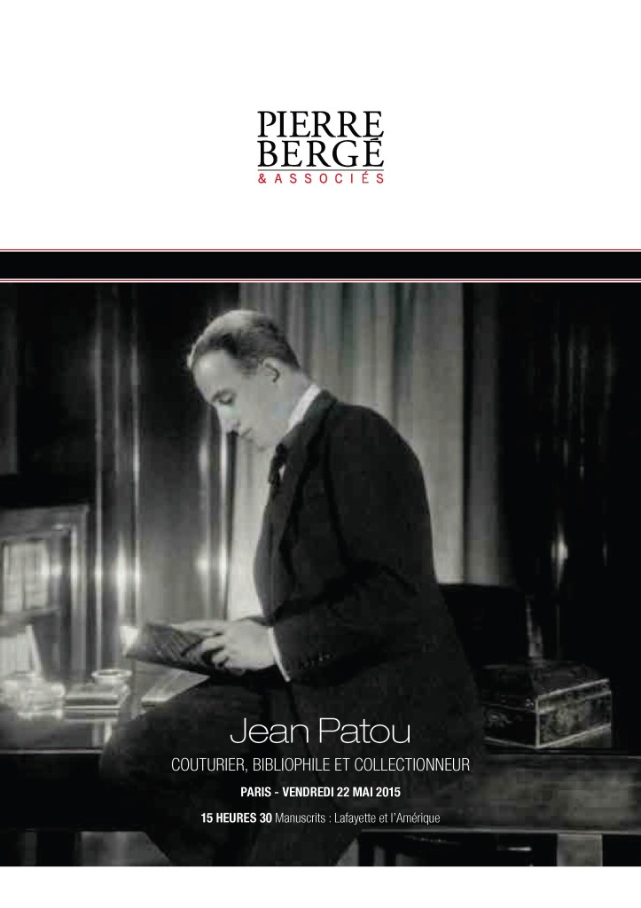 Vente Jean Patou, couturier, parfumeur et bibliophile, le 22 mai 2015 à Drouot