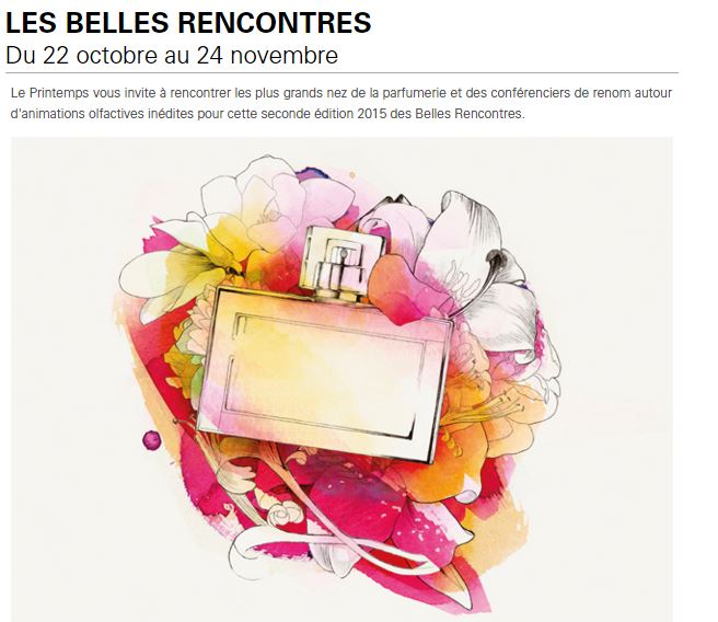 Rencontres à la belle parfumerie Printemps Haussmann Paris