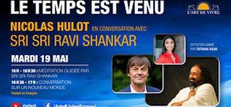 Nicolas Hulot et Sri Sri Ravi Shankar en live